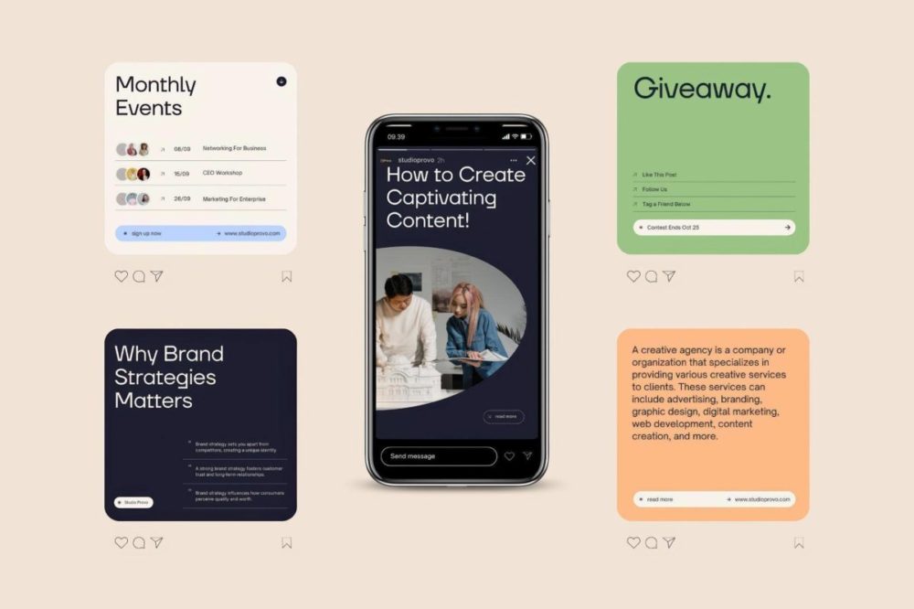 时尚简约INS风品牌推广社交媒体公众号推文电商海报设计Canva模板素材 BUSINESS — Instagram Templates 幻灯图表 第2张-素材湾丨精选海外优质设计素材资源 时尚简约INS风品牌推广社交媒体公众号推文电商海报设计Canva模板素材 BUSINESS — Instagram Templates 幻灯图表 sucaiwan.com