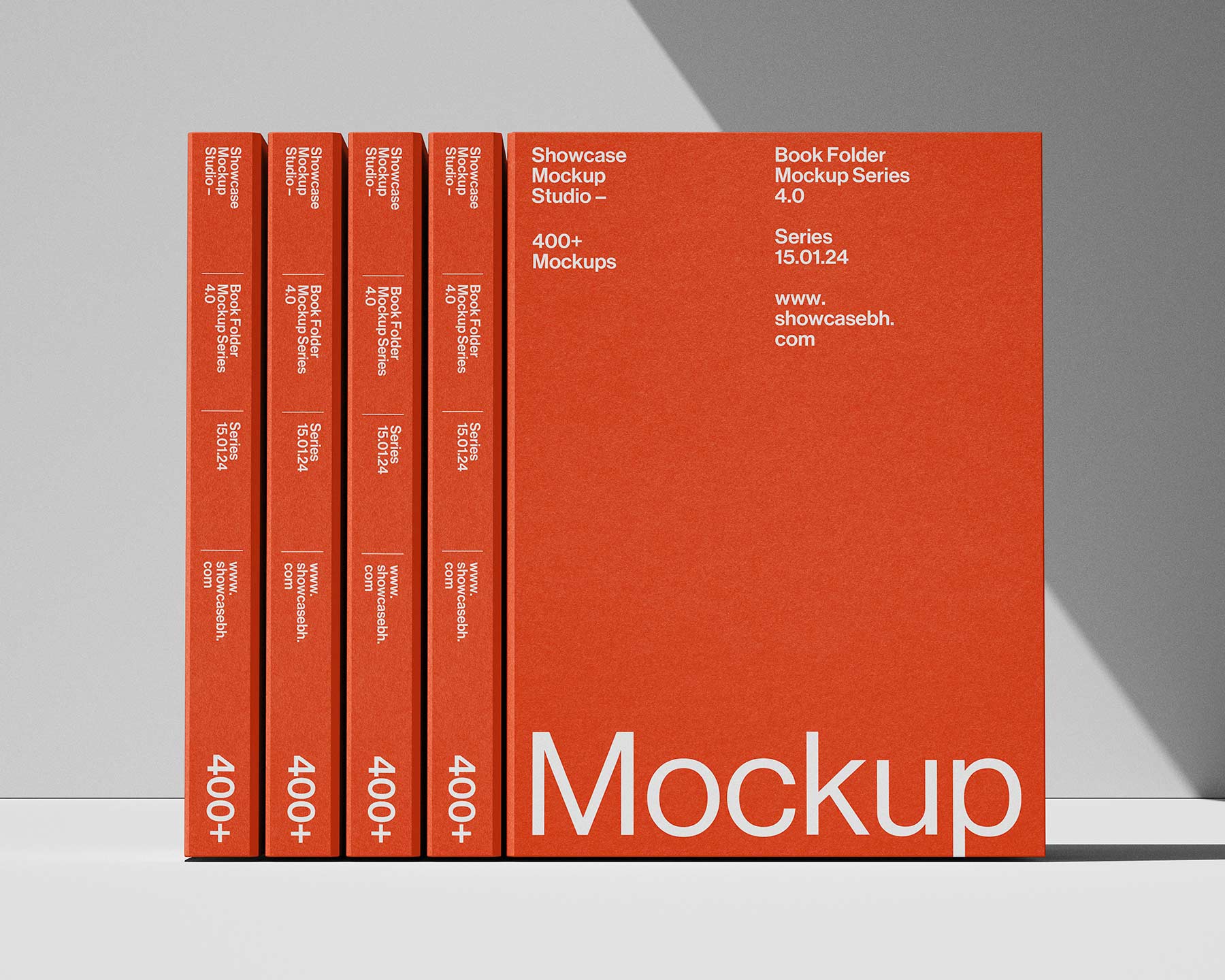 11款高级精装书籍画册硬纸板包装盒设计展示效果图PS贴图样机模板素材 BF4_Book Folder Mockup Bundle by Showcase Mockup 样机素材 sucaiwan.com