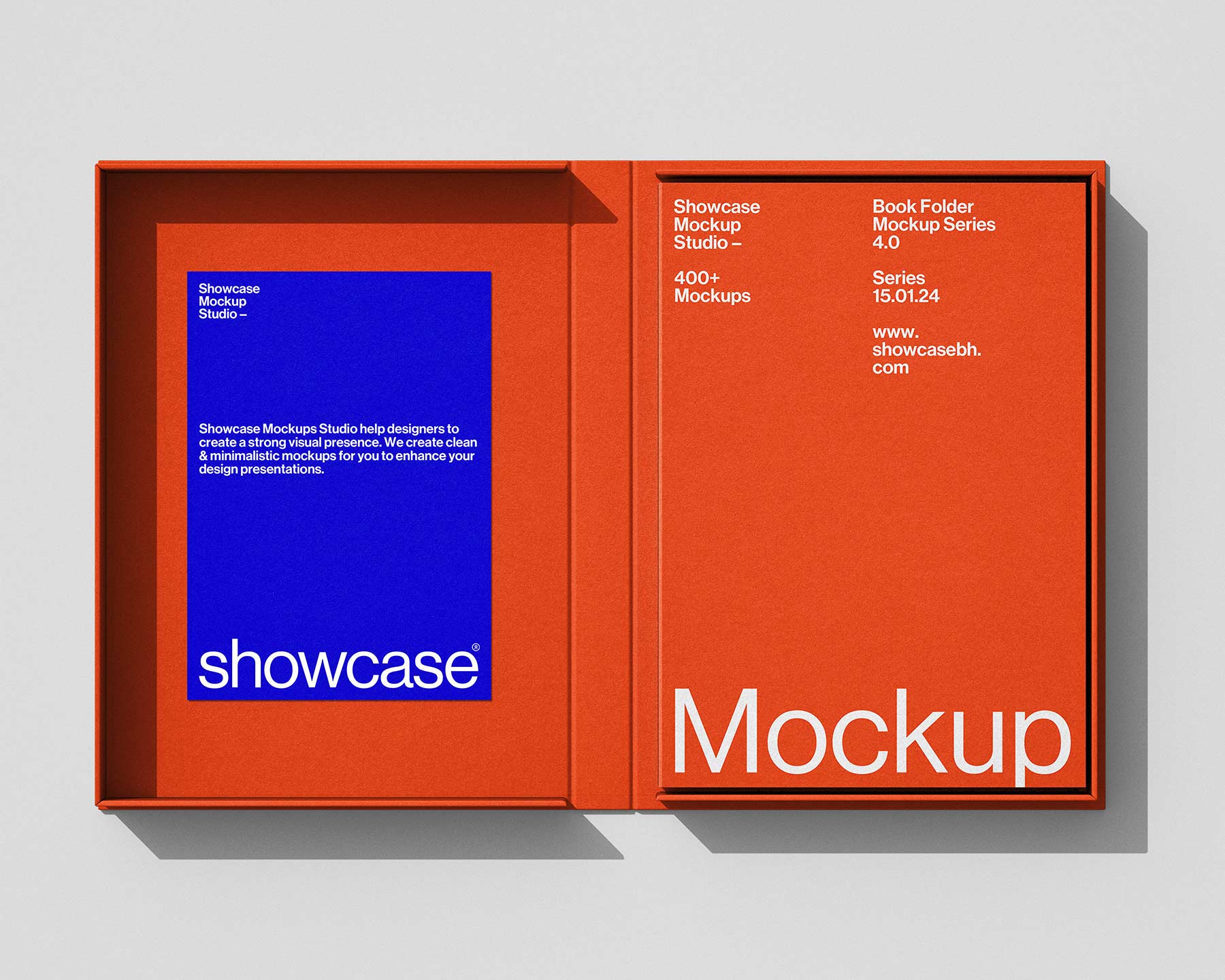 11款高级精装书籍画册硬纸板包装盒设计展示效果图PS贴图样机模板素材 BF4_Book Folder Mockup Bundle by Showcase Mockup 样机素材 sucaiwan.com