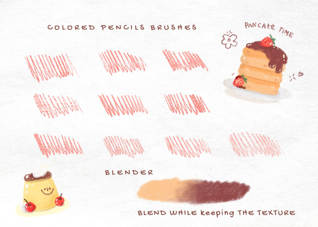 34款真实彩色铅笔线条纹理绘画效果iPad Procreate笔刷设计素材 Colored Pencil Brushes for Procreate 笔刷资源 sucaiwan.com