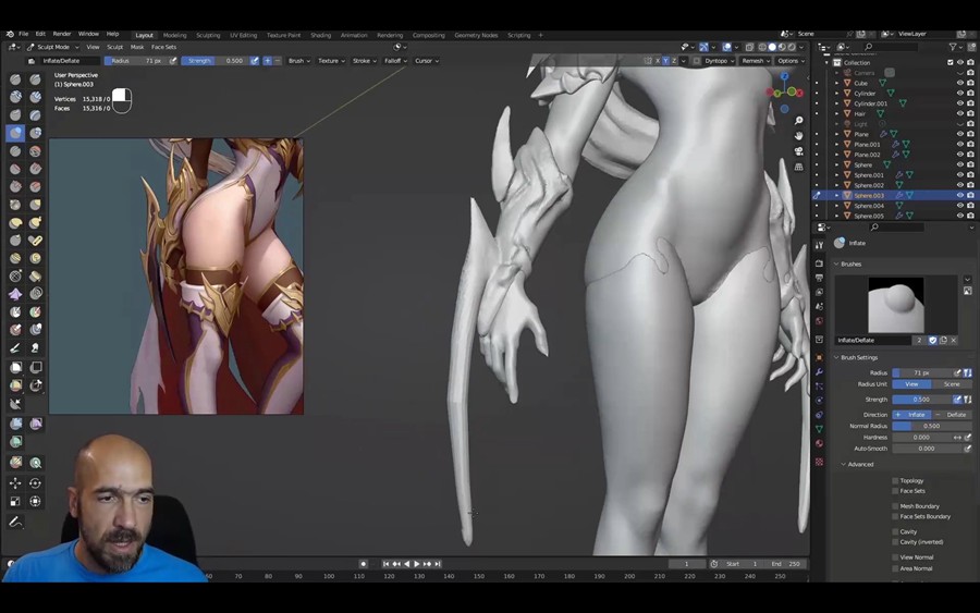 Blender三维女性刺客次世代游戏角色建模材质渲染教程 中英文字幕 3D Female Armored Assassin In Blender Course 设计教程 sucaiwan.com