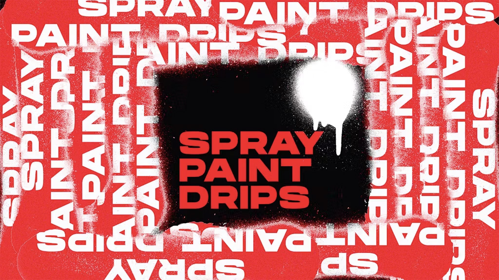 PR/AE模板：复古街头涂鸦喷漆滴落重复覆盖视频转场过渡PR/AE模板 Spray Paint Drips Transitions 影视音频 sucaiwan.com