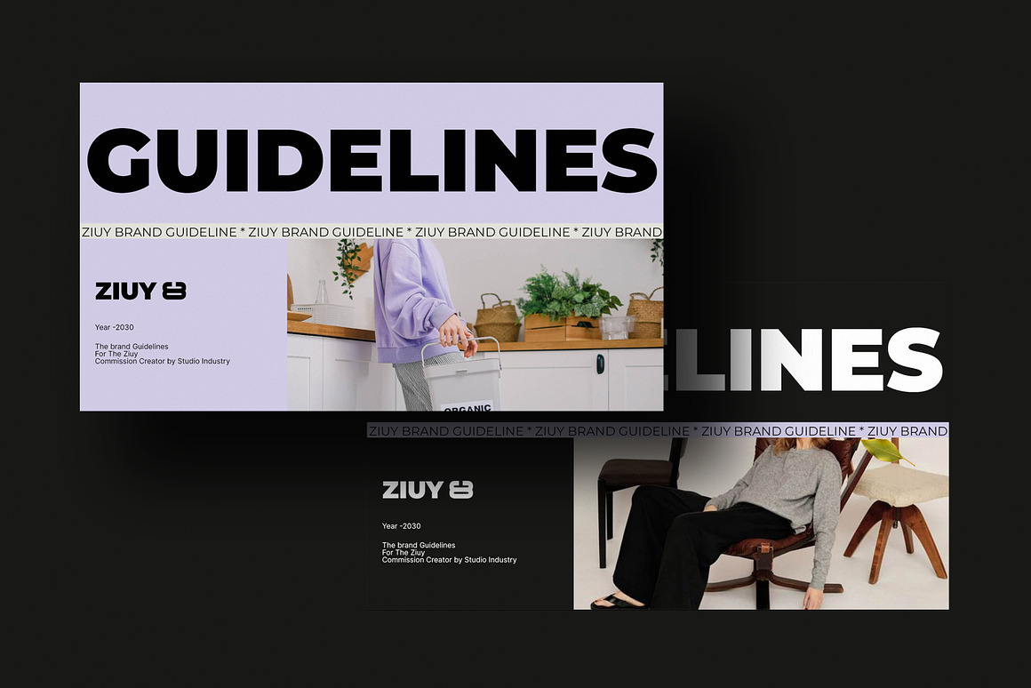 35页现代极简品牌指南VI手册项目提案策划作品集展示Canva在线模板 & InDesign 模板幻灯片演示文稿设计套装ZIUY / Brand Guidelines Template 幻灯图表 第4张-素材湾丨精选海外优质设计素材资源 35页现代极简品牌指南VI手册项目提案策划作品集展示Canva在线模板 & InDesign 模板幻灯片演示文稿设计套装ZIUY / Brand Guidelines Template 幻灯图表 sucaiwan.com