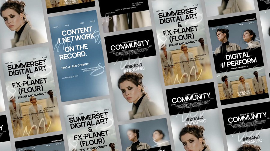 AE模板：Content Typography Stories 时尚内容排版故事竖屏手机AE模板 影视音频 sucaiwan.com