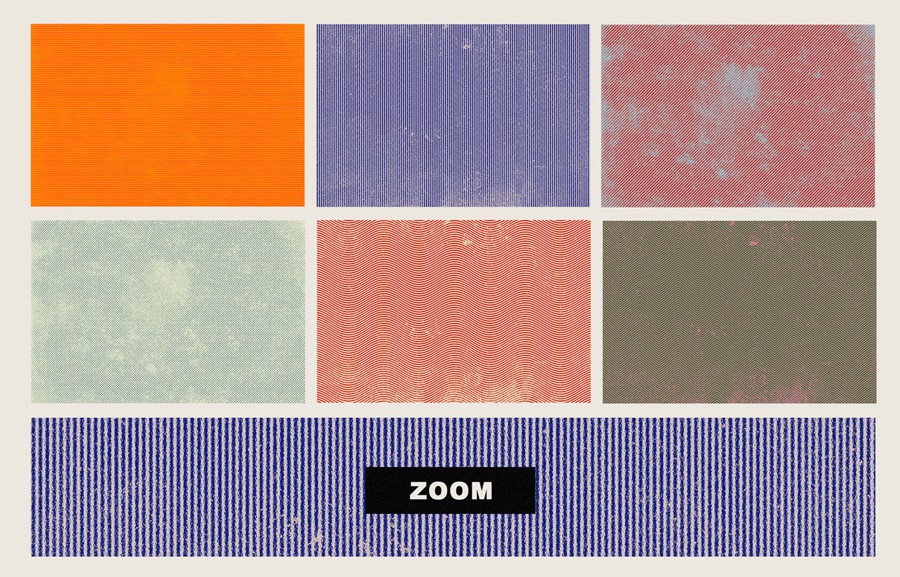 12个复古半色调半调图片照片杂志印刷特效JPG叠加图案素材 12 Halftone Overlay Textures , sucaiwan.com