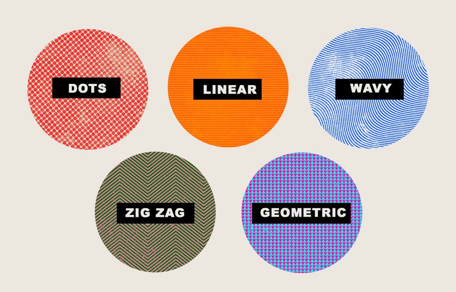 12个复古半色调半调图片照片杂志印刷特效JPG叠加图案素材 12 Halftone Overlay Textures , sucaiwan.com