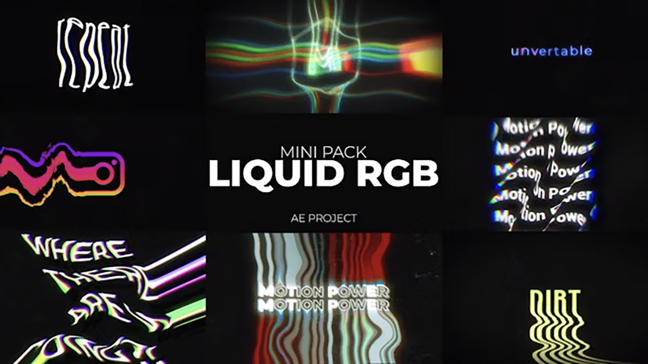 迷幻液体LOGL标题文字故障扭曲动画艺术效果FCPX插件/AE/PR模板三合一 影视音频 sucaiwan.com
