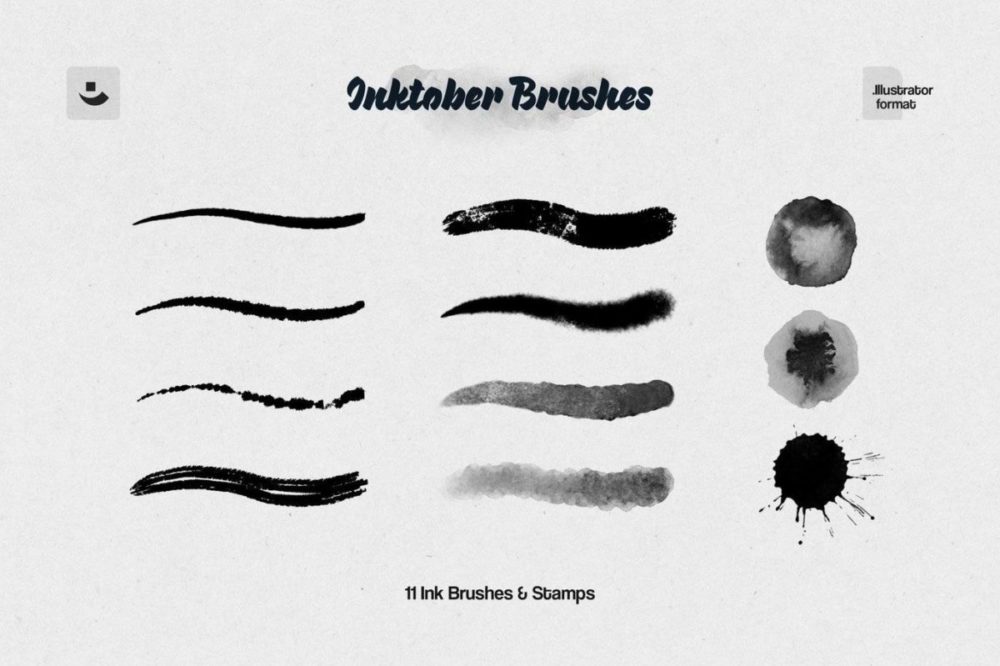 11款真实水墨墨水飞溅绘画效果AI矢量笔刷画笔设计素材 Inktober Illustrator Brushes 笔刷资源 第3张-素材湾丨精选海外优质设计素材资源 11款真实水墨墨水飞溅绘画效果AI矢量笔刷画笔设计素材 Inktober Illustrator Brushes 笔刷资源 sucaiwan.com