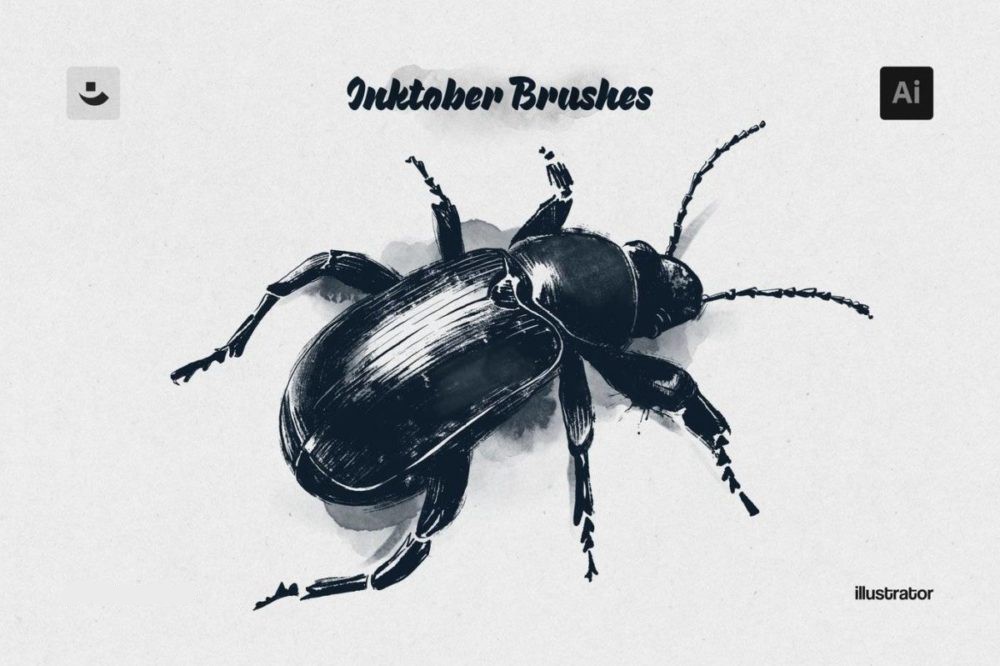 11款真实水墨墨水飞溅绘画效果AI矢量笔刷画笔设计素材 Inktober Illustrator Brushes 笔刷资源 第4张-素材湾丨精选海外优质设计素材资源 11款真实水墨墨水飞溅绘画效果AI矢量笔刷画笔设计素材 Inktober Illustrator Brushes 笔刷资源 sucaiwan.com