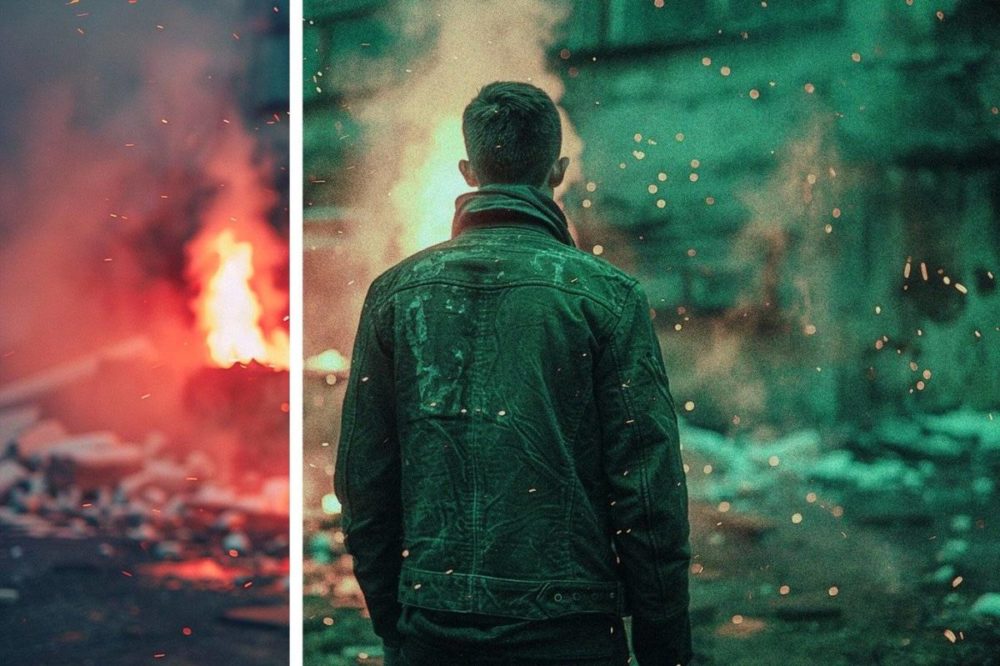 复古老式绿色斑点噪点模糊效果PS修图特效滤镜样机模板素材 Cinematic FX Photo Effect 插件预设 sucaiwan.com