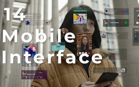 达芬奇模板:14种多类型透明手机聊天通知语音音乐播放器叠加展示 14 Mobile Interface