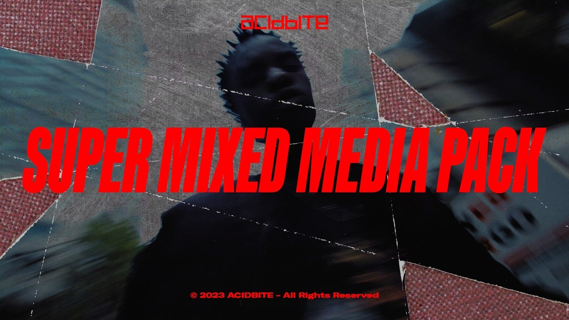 FCPX/PR/达芬奇模板：复古混合媒体风格纸张褶皱涂鸦定格动画胶带纹理剪辑叠加转场视频素材+音效 AcidBite – Super Mixed Media Pack 影视音频 sucaiwan.com