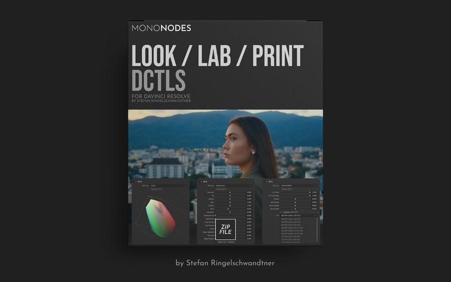达芬奇DCTL插件：MonoNodes - LOOK / LAB / PRINT DCTLS 重现胶片独特品质柯达富士经典胶片美学达芬奇DCTL调色插件 插件预设 sucaiwan.com