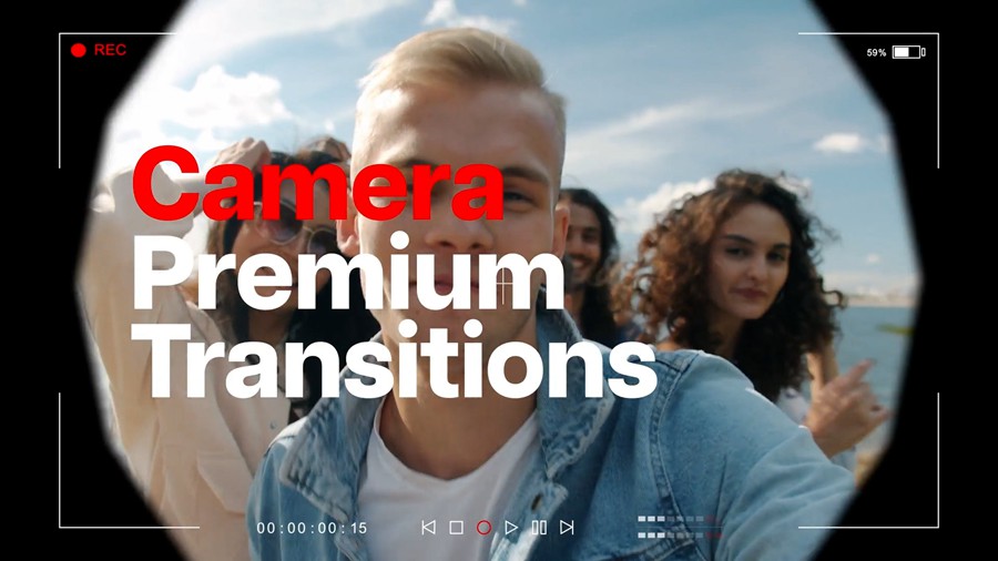 AE/PR Mogrt模板：4K/HD高级相机取景框快门声拍照转场过渡+快门音效 影视音频 sucaiwan.com