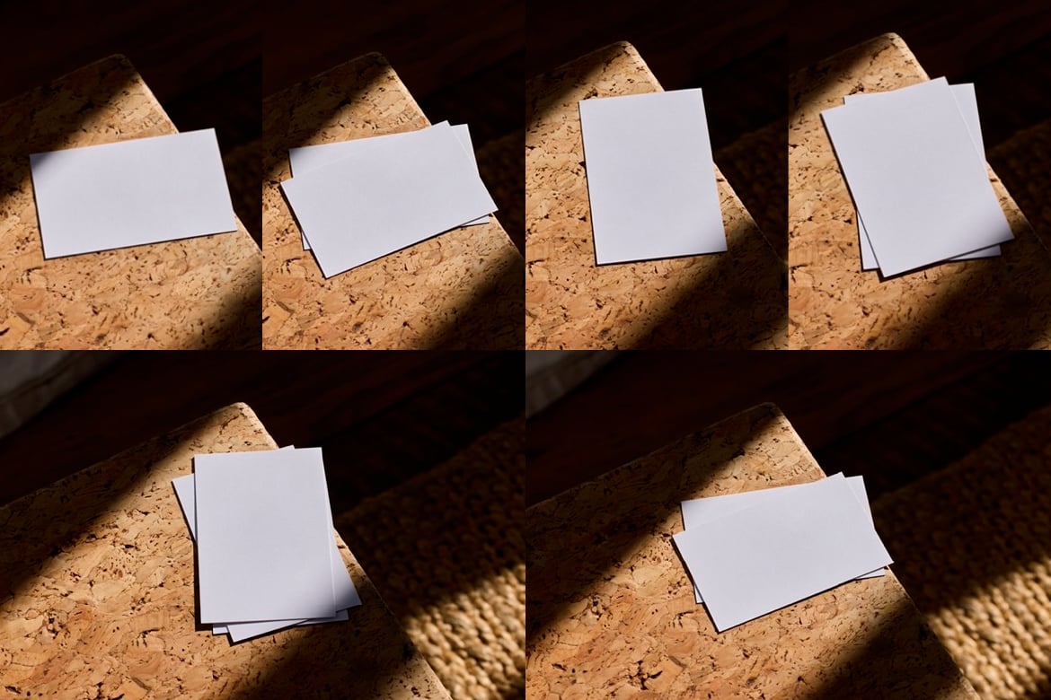 18款时尚品牌Logo设计商务名片卡片明信片展示效果图PSD样机模板 Business Cards and Postcards Bundle 样机素材 sucaiwan.com