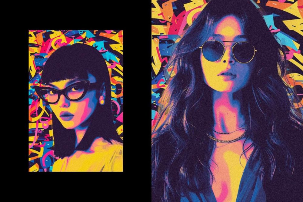 前卫涂鸦拼贴多彩照片效果PS特效滤镜样机模板素材 Graffiti Collage Photo Effect 插件预设 sucaiwan.com