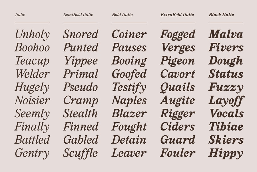 英文字体:罗马现代古典美学艺术衬线英文标题logo排版装饰手写字体组合 Marjorie Variable Serif + Italics , 第4张-素材湾丨精选海外优质设计素材资源 英文字体:罗马现代古典美学艺术衬线英文标题logo排版装饰手写字体组合 Marjorie Variable Serif + Italics , sucaiwan.com