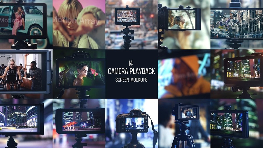AE模板：14个真实相机摄像机视角视频播放效果屏幕模板 , sucaiwan.com