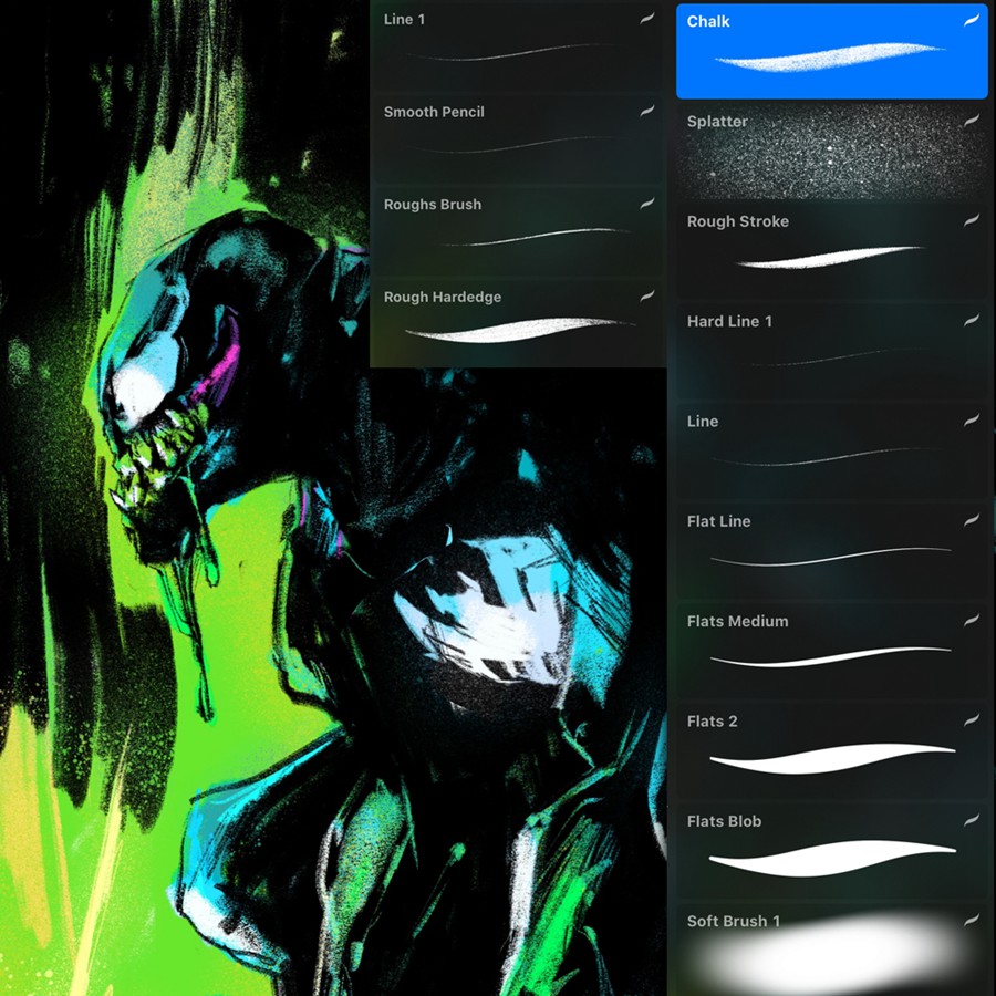 动漫漫画绘画铅笔水墨硬平笔软笔肌理procreate/ps笔刷画笔素材套装 Chun Lo’s Photoshop + Procreate Brush Sets 笔刷资源 sucaiwan.com