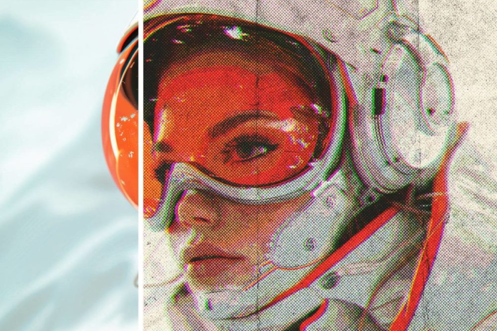 复古漫画半色调Riso印刷打印照片效果PS特效样机素材 Retrofuturistic Comic Halftone Photo Effect 插件预设 sucaiwan.com