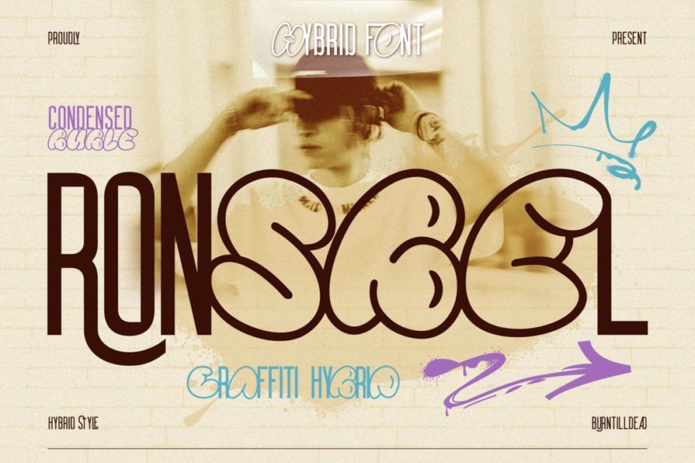现代时尚品牌街头服饰徽标设计无衬线英文字体安装包 Ronsbel 设计素材 sucaiwan.com