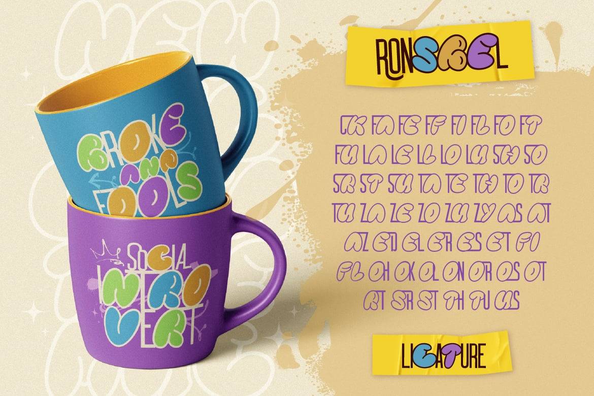 现代时尚品牌街头服饰徽标设计无衬线英文字体安装包 Ronsbel 设计素材 sucaiwan.com