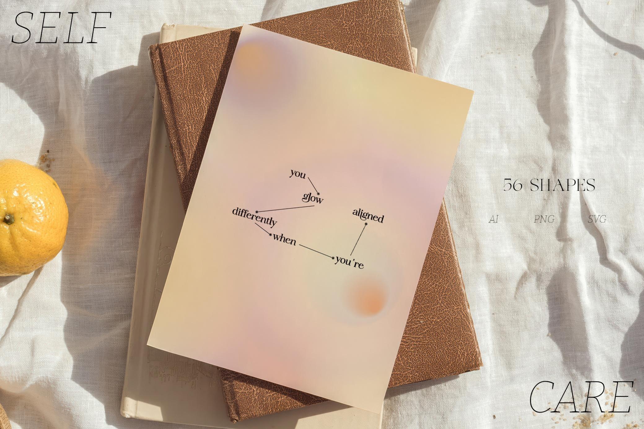 300个水彩插画风格产品包装几何图形渐变颗粒背景图封面设计素材套装 Self-Care Aesthetic — Mixed Media Collection 图片素材 sucaiwan.com