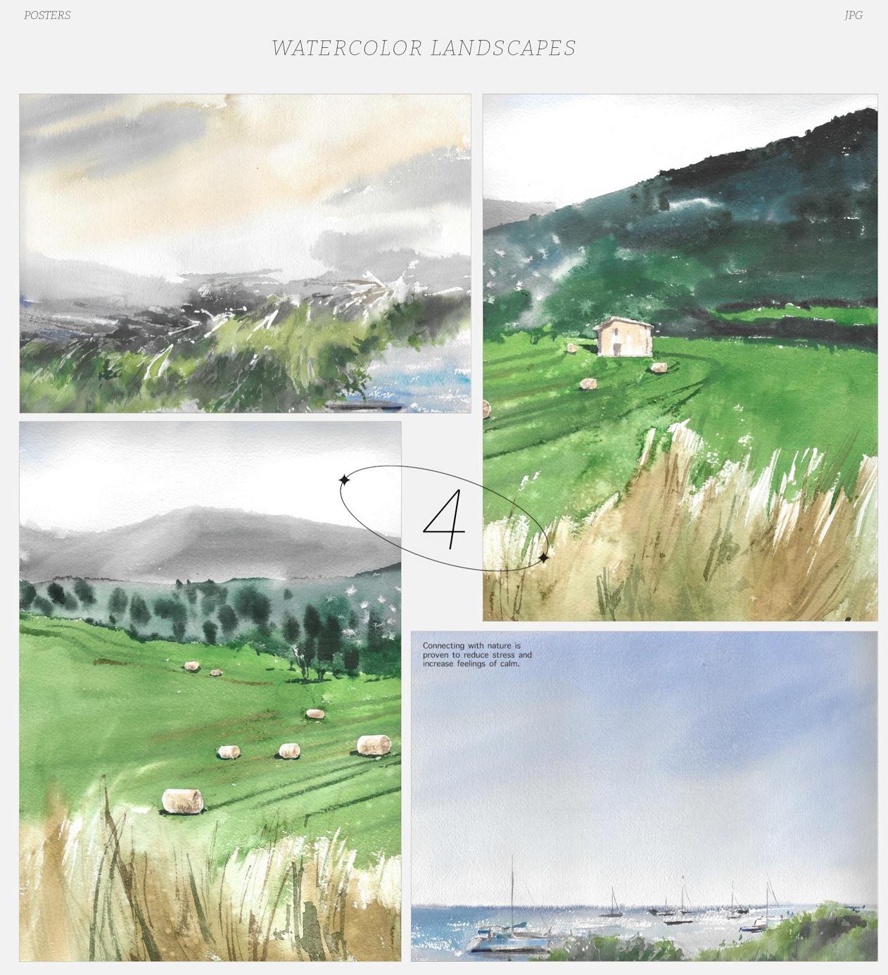 300个水彩插画风格产品包装几何图形渐变颗粒背景图封面设计素材套装 Self-Care Aesthetic — Mixed Media Collection 图片素材 sucaiwan.com