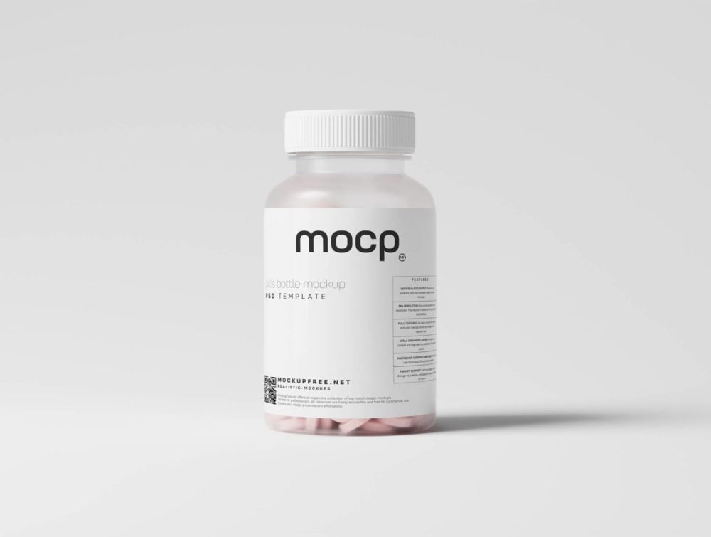 10款逼真药物透明塑料包装瓶设计效果图PS展示贴图样机模板素材 Pill Bottle Mockup Set 样机素材 第5张-素材湾丨精选海外优质设计素材资源 10款逼真药物透明塑料包装瓶设计效果图PS展示贴图样机模板素材 Pill Bottle Mockup Set 样机素材 sucaiwan.com