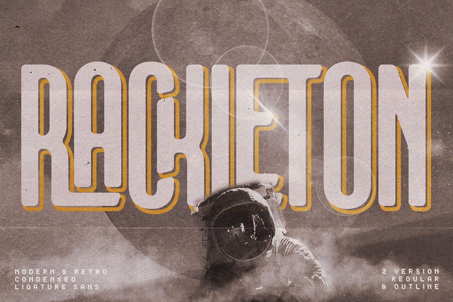 现代复古杂志包装邀请函徽标设计无衬线英文字体安装包 Rackleton – Condensed Ligature Sans 设计素材 sucaiwan.com