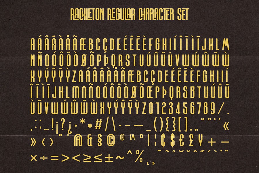 现代复古杂志包装邀请函徽标设计无衬线英文字体安装包 Rackleton – Condensed Ligature Sans 设计素材 sucaiwan.com