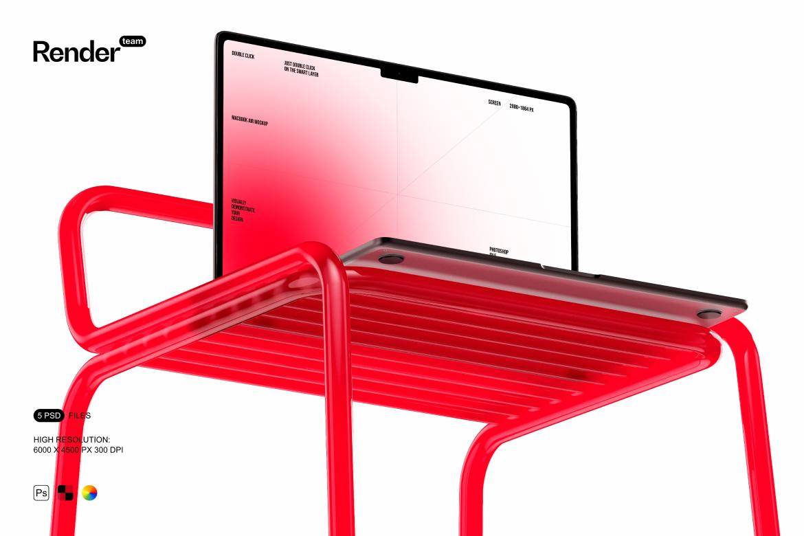 创意时尚网站设计PS展示效果图苹果MacBook Air笔记本电脑样机模板素材 MacBook Air Mockup Set 样机素材 sucaiwan.com
