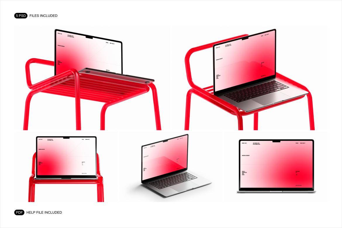 创意时尚网站设计PS展示效果图苹果MacBook Air笔记本电脑样机模板素材 MacBook Air Mockup Set 样机素材 sucaiwan.com