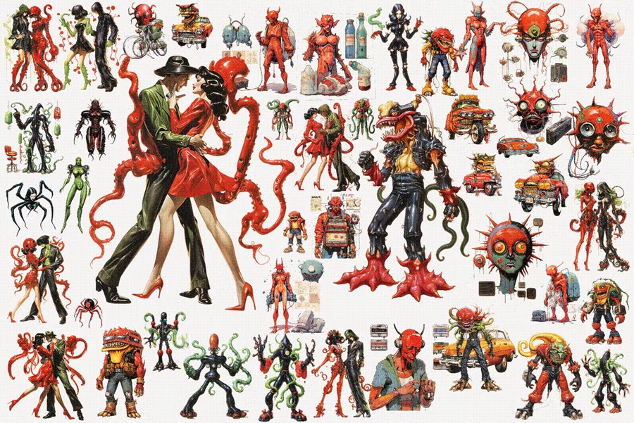 440多个复古Y2K迷幻主义拼贴艺术恐怖奇幻科幻未来暗黑街头涂鸦骷髅剪贴画PNG套装 Dark Visions – Graphic Bundle , 第21张-素材湾丨精选海外优质设计素材资源 440多个复古Y2K迷幻主义拼贴艺术恐怖奇幻科幻未来暗黑街头涂鸦骷髅剪贴画PNG套装 Dark Visions – Graphic Bundle , sucaiwan.com