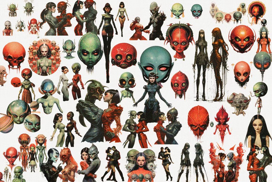 440多个复古Y2K迷幻主义拼贴艺术恐怖奇幻科幻未来暗黑街头涂鸦骷髅剪贴画PNG套装 Dark Visions – Graphic Bundle , 第24张-素材湾丨精选海外优质设计素材资源 440多个复古Y2K迷幻主义拼贴艺术恐怖奇幻科幻未来暗黑街头涂鸦骷髅剪贴画PNG套装 Dark Visions – Graphic Bundle , sucaiwan.com