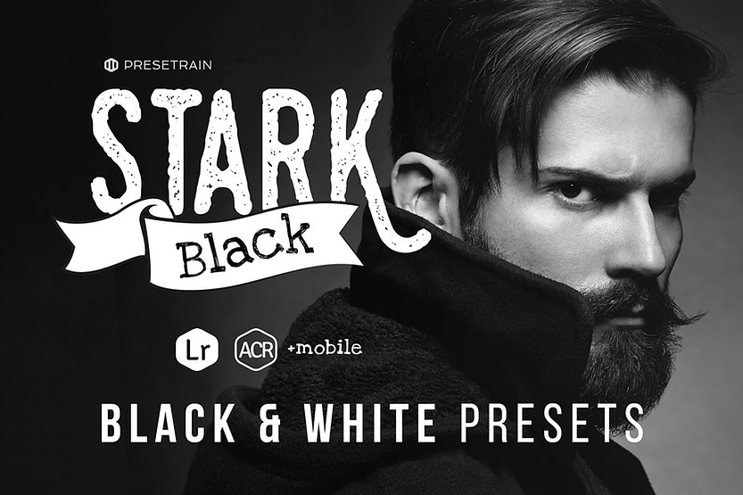Presetrain – Stark Black Dramatic BW Lightroom Presets 插件预设 sucaiwan.com