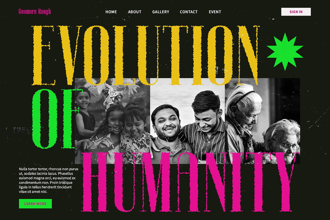 英文字体:复古街头粗糙磨损衬线装饰西文标题logo徽标排版字体 Geomore Rough 设计素材 第3张-素材湾丨精选海外优质设计素材资源 英文字体:复古街头粗糙磨损衬线装饰西文标题logo徽标排版字体 Geomore Rough 设计素材 sucaiwan.com