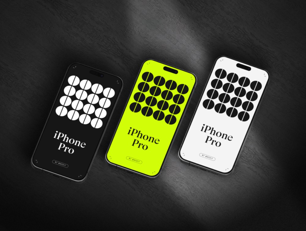 8款黑化风苹果iPhone 16 Pro手机APP UI界面设计展示效果图Ps/Figma贴图样机模板 iPhone 16 Pro Mockups Vol.02 样机素材 sucaiwan.com