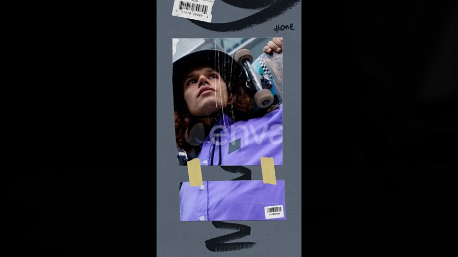 AE模板：4K混合媒体纸张胶带纹理拼贴风格外观音乐视频极限运动过渡模板 Mixed Media Collage Look 影视音频 sucaiwan.com