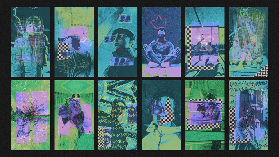 AE/PR Mogrt模板：12种4K时尚涂鸦美学音乐视频邋遢粗糙纸质纹理拼贴艺术转场过渡二合一模板+音效 Mixed Media Transitions 影视音频 sucaiwan.com