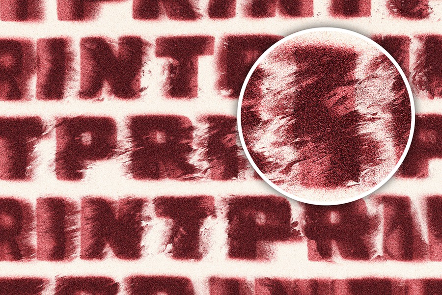 LOGO标识文字图形故障风粗糙磨损毛边纹理PS特效模板 Grunge Misprint Text & Logos Effect 插件预设 sucaiwan.com
