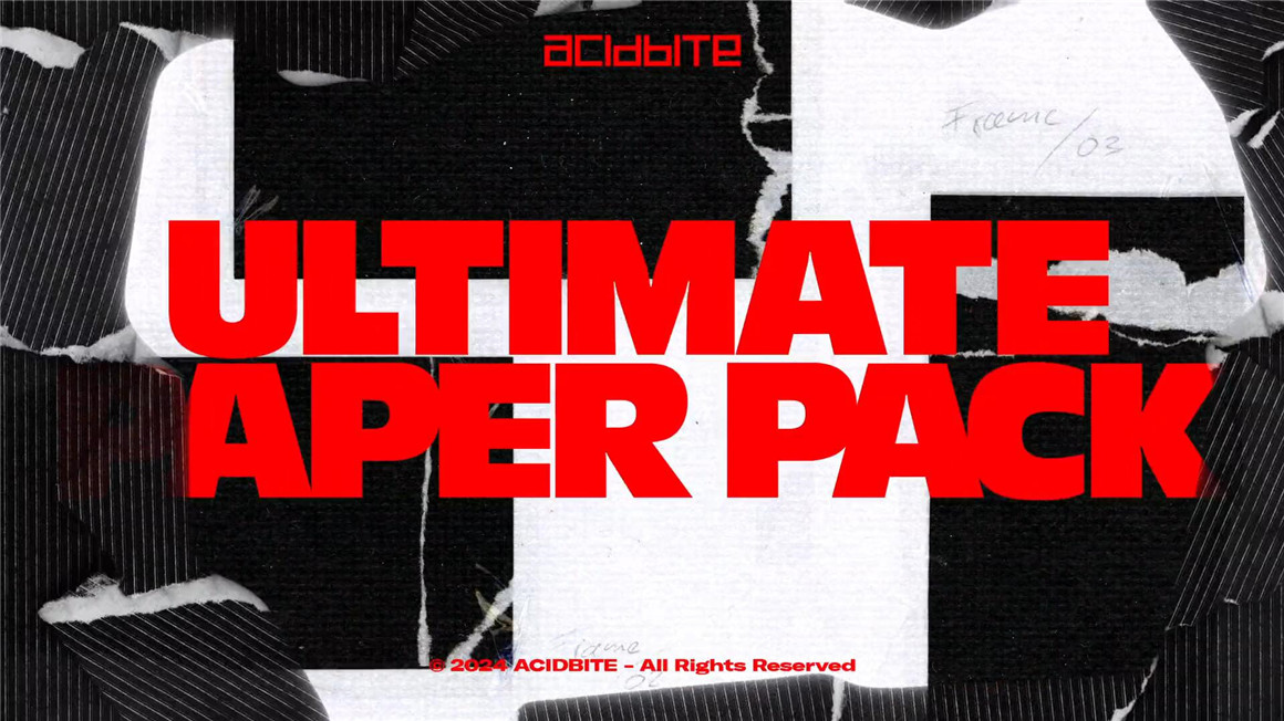 Acidbite Ultimate Paper Pack 200个复古拼贴纸张撕纸拼贴磁带墨迹视频转场背景纹理元素叠加MOV视频素材 影视音频 sucaiwan.com