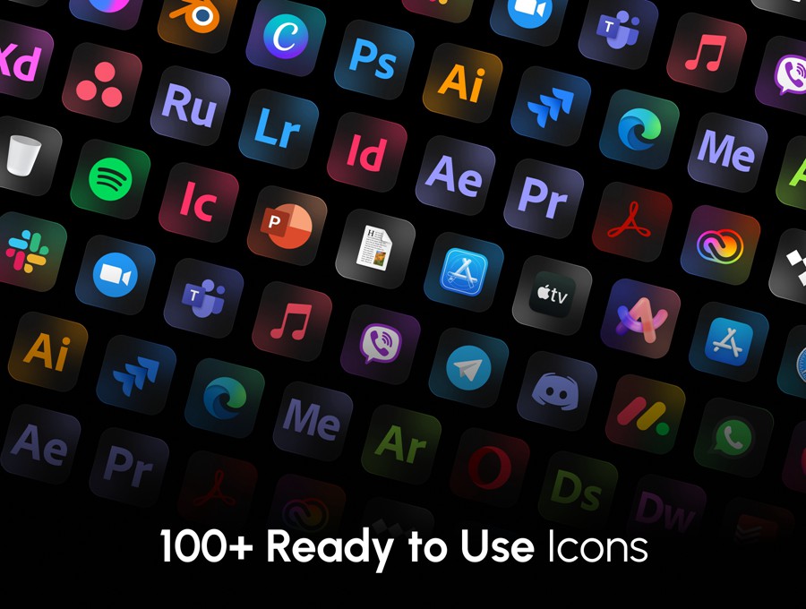 100+款高级苹果macOS操作系统APP应用程序图标Icons设计Figma格式素材 MacOS app icons set 图标素材 sucaiwan.com