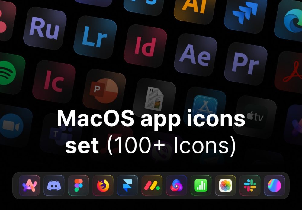 100+款高级苹果macOS操作系统APP应用程序图标Icons设计Figma格式素材 MacOS app icons set 图标素材 sucaiwan.com
