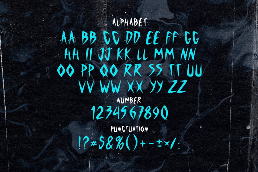 复古哥特式电影海报徽标设计y2k装饰英文字体安装包 Celestia Nexus Metal Horror Graffiti Y2k Font 设计素材 sucaiwan.com