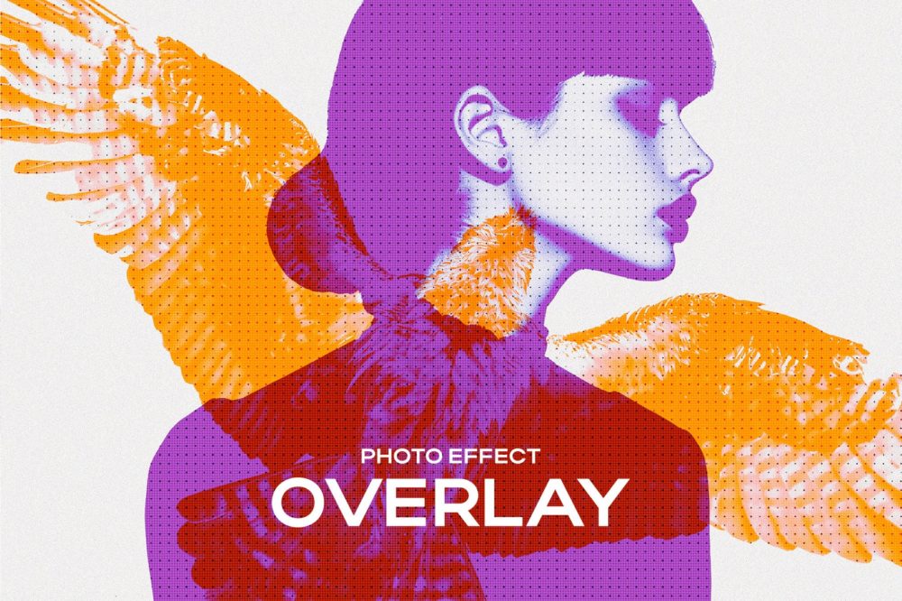 复古怀旧双色调Riso印刷照片效果PS特效滤镜样机 Halftone Mix Overlay Photo Effect 插件预设 sucaiwan.com