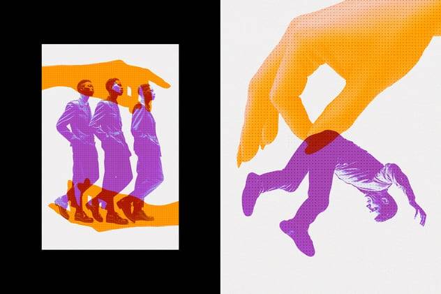 复古怀旧双色调Riso印刷照片效果PS特效滤镜样机 Halftone Mix Overlay Photo Effect 插件预设 sucaiwan.com