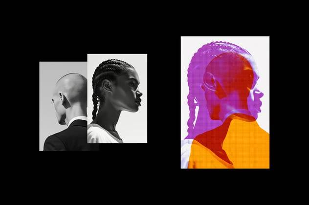 复古怀旧双色调Riso印刷照片效果PS特效滤镜样机 Halftone Mix Overlay Photo Effect 插件预设 sucaiwan.com