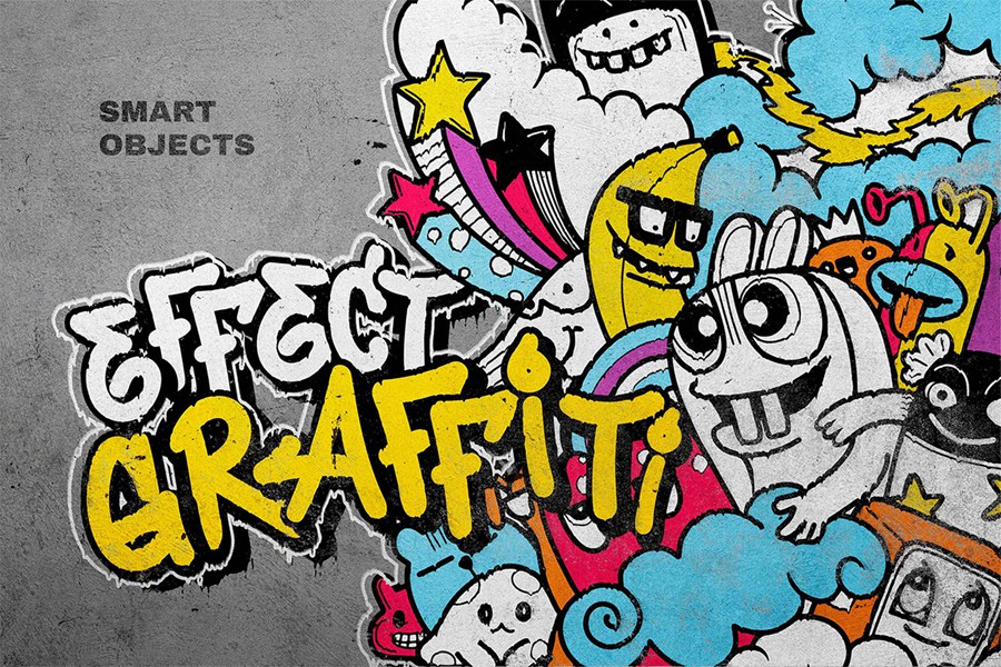 Street Graffiti Mockup 街头涂鸦文本标语图形元素和LOGO设计样机Photoshop模板 图片素材 sucaiwan.com