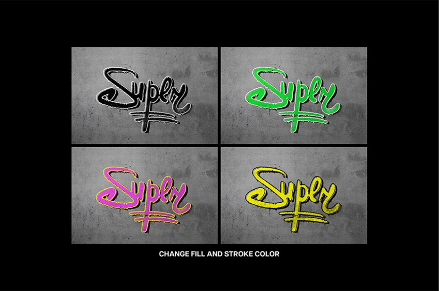 Street Graffiti Mockup 街头涂鸦文本标语图形元素和LOGO设计样机Photoshop模板 图片素材 sucaiwan.com